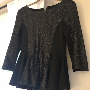Black sequin party top